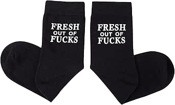 Fresh Out Of Fucks Socks Funny Novelty Crew Socks Funny Casual Socks For Men Women,Sarcastic Gift Funny Gift for Friends,wife,Colleague.