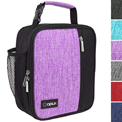 OPUX Insulated Lunch Bag for Adult Men, Women, Professionals | Soft Reusable Lunch Box for Work, School, Office | Compact Lunch Pail Cooler | Fits 6 Cans (Purple)