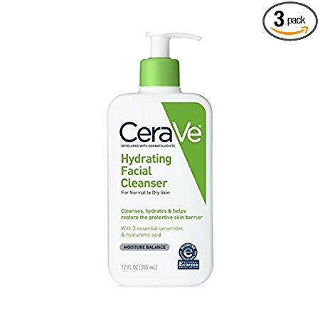 CeraVe Hydrating Facial Cleanser 12 oz ( Pack of 3)