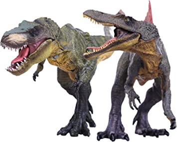 Gemini&Genius Jurassic Dinosaur Toys Tyrannosaurus Spinosaurus Set Realistic Design Dino Figures for Kids Gift