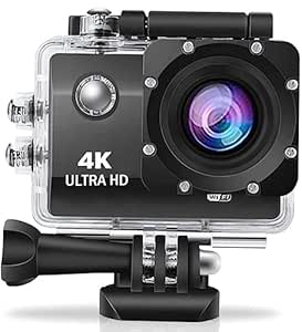 SRA 4K 30Fps Action Digital Camera Ultra Hd Underwater Digital Camera 170 Degree Wide Angle 98Ft Waterproof Digital Camera (4K Ac), Black