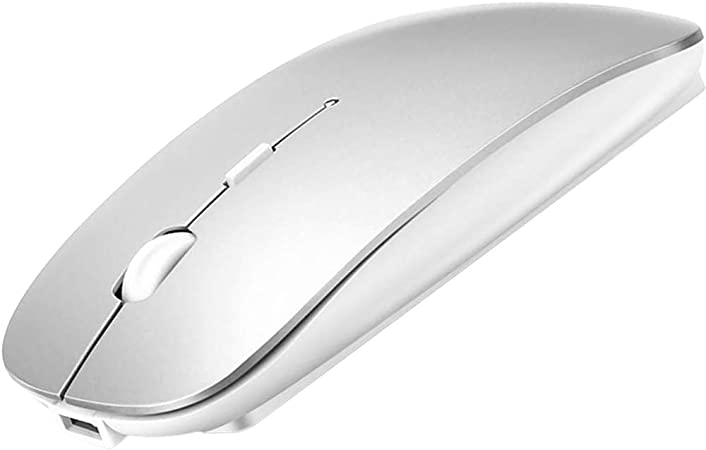skook Rechargeable Bluetooth Mouse for MacBook Pro MacBook Air Notebook,Bluetooth Wireless Mouse for Laptop Bluetooth Mouse for PC,Notebook, PC,Laptop (Silver)