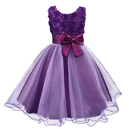 Acecharming Little Girls’ Flower Formal Wedding Bridesmaid Party Dress Sequin Dress Princess Tulle Dresses