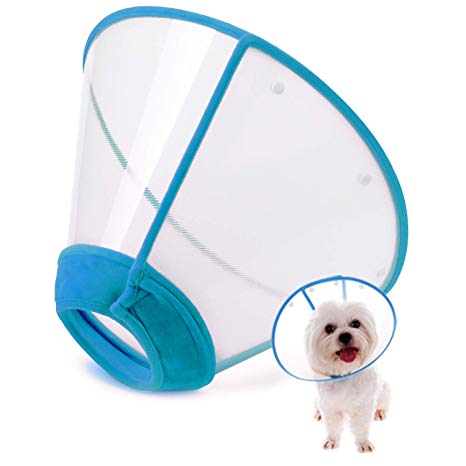 IN HAND Adjustable Pet Recovery Collar Comfy Cat Cone, US Patented Product Soft Edge Plastic Dog Cone Anti-Bite Lick Wound Healing Safety Practical Protective E-Collar