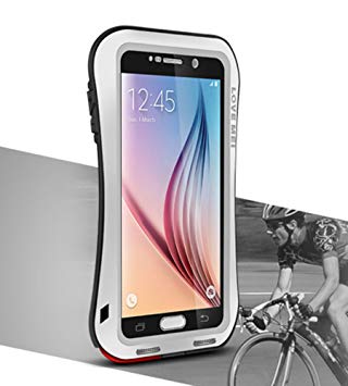 LOVE MEI Ultra Protective Case for Samsung GALAXY S6, Waterproof Shockproof Snow-Defence Aluminum Metal with Gorilla Glass Cover Silver *Two-Years Warranty*