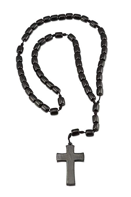 Catholica Shop Catholic Religious Wear Wooden Beads Rosary Necklace with Cross - 19.5 Inch