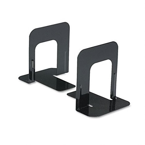 Economy Bookends, Standard, 4 3/4 x 5 1/4 x 5, Heavy Gauge Steel, Black - Sold as 2 Packs of - 2 - / - Total of 4 Each will be received