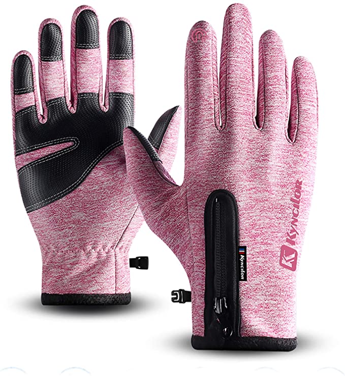 Cycling Gloves,Kekilo Winter PU Leather Waterproof Touchscreen Full Finger Gloves Men&Women Keep Warm,Windproof and Rainproof for Outdoor Activity,Skiing,Running,Cycling,Hiking etc.