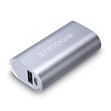 Innogie eLite Series Unique LG 3000mAh Portable Charger external battery pack backup power bank with 1.0A output for iPhone 6 Plus, iPhone 6, 5S, 5C, 5, 4S, iPad Air, mini (Lightning Adapter Not Included), Galaxy S5, S4, S3, Note 3, Galaxy Tab 3, 2, Galaxy Gear, Nexus 4, 5, 7, 10, HTC One, One 2 (M8), and other cellphones and Tablets (black/silver/golden) (Silver)