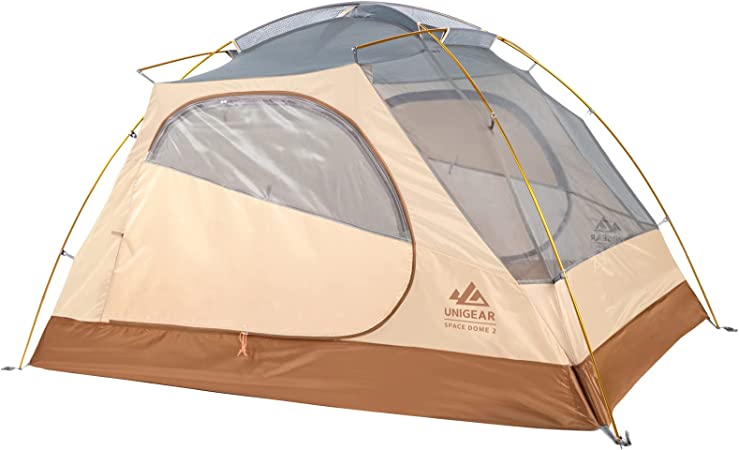 Unigear Space Dome 2 Person Tent- Spacious 2 Door/Vestibules Waterproof Tents for Camping Backpacking Hiking Fishing Travel - Ventilated