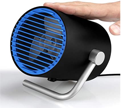 USB Fan,Small Table Fan with Two Settings, Personal Mini Desk Fans USB Powered Plug in Computer for Home, Office,Dorm,Touch Control -Black