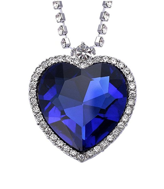 Fashioninside Silver Plated Royal Blue Heart of the Ocean Necklace for Women