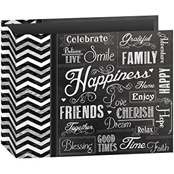 Pioneer Photo Albums T-12CHLK/H 3-Ring Printed Chalkboard Design Binder Happiness Scrapbook, 12 by 12-Inch