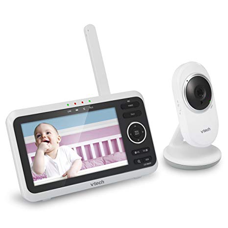 VTech VM350 5” Digital Video Baby Monitor with Full-Color and Automatic Night Vision, White