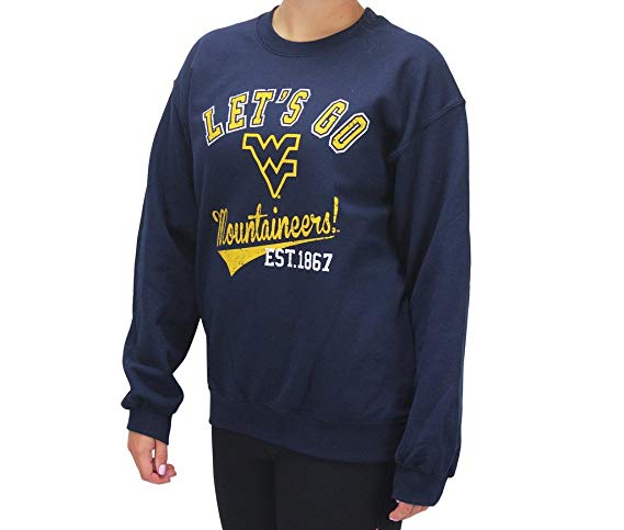 Creative Apparel Women' s West Virginia WVU Mountaineers Navy Sweatshirt Pullover