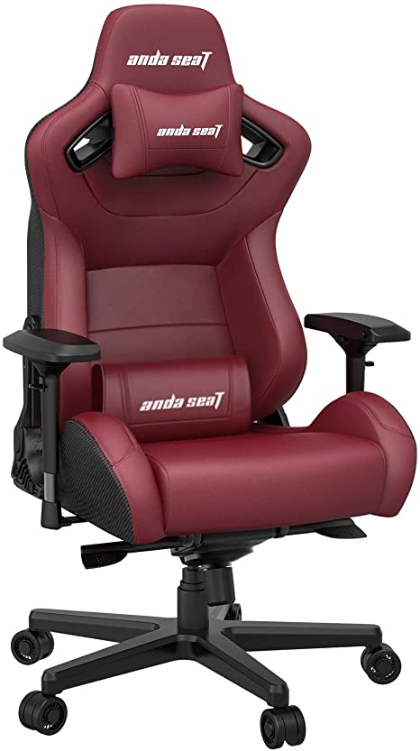 Computer Gaming Chair,ANDASEAT Kaiser 2 Racing Office Chair, Adjustable Swivel Rocker Recliner Leather Game Chair with Headrest and Lumbar Pillow E-Sports Chair-Red