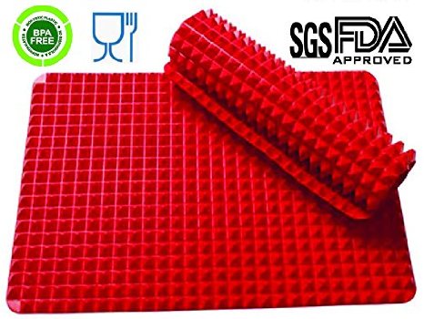 Jollylife Silicone Non-stick Healthy Cooking Baking Mat, Red