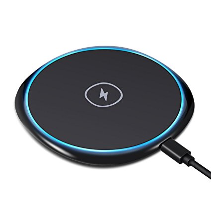 Fast Wireless Charger, ELEGIANT 10W Qi-Certified Wireless Charging Pad for iPhone X iPhone 8, 8 Plus Galaxy Note 8 S8 S8 plus S7 S7 Edge S6 S6 Edge Note 5 and all Qi Compatible Devices (No AC Adapter)