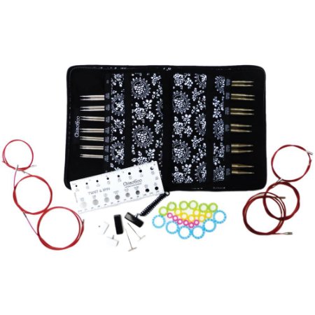 ChiaoGoo Twist Red Lace Interchangeable Knitting Needle Set Complete: Sizes US 2 (2.75mm)-US 15 (10mm) 7500-C