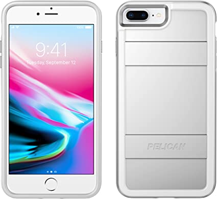 Pelican Protector iPhone Case - fits iPhone 6/6s/7 Plus - Compatible with iPhone 8 Plus (Metallic Silver)