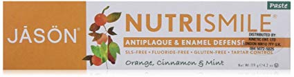 JASON Nutrismile Enamel Defense Fluoride-Free Toothpaste, Orange Cinnamon & Mint, 4.2 oz. (Packaging May Vary)