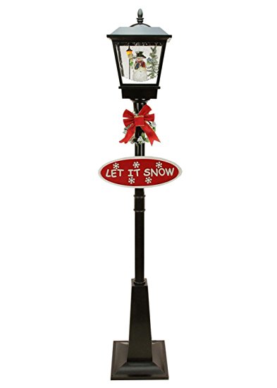 NORTHLIGHT 70.75" Lighted Musical Snowman Vertical Snowing Christmas Street Lamp