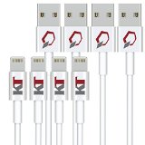 Kash Technology KT-4-Pack-VE Apple MFI Certified 3 iPhone 5 and 6 Charging Cable Premier Series Lightning Cable Rapid Charge Technology 8 Pin to USB  Sync Cable and Charger 4 Piece