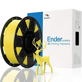 Official Creality 3D Printer Filament, Ender PLA Filament 1.75mm No-Tangling, Strong Bonding and Overhang Performance Dimensional Accuracy  /-0.02mm, 2.2lbs/Spool (Yellow)