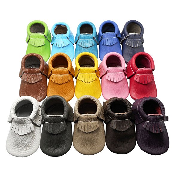 Happy Kids Baby Tassel Shoes Soft Leather Sole Infant Shoes Baby Moccasins Crib Shoes