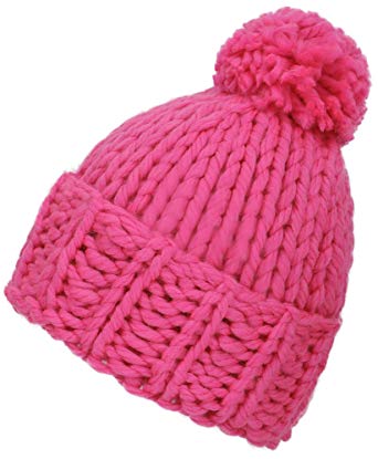 Arctic Paw Womens Super Soft Warm Chunky Cable Faux Fur Pompom Knit Beanie Hat