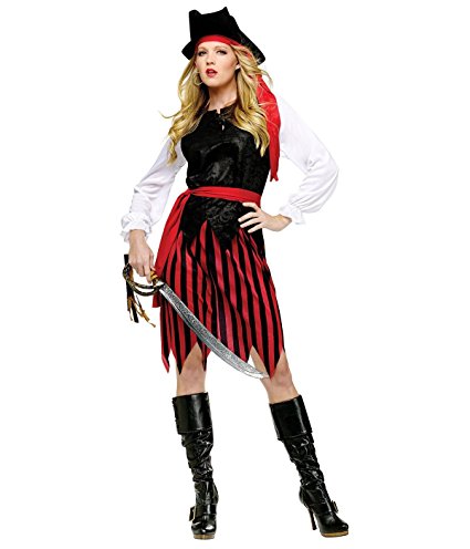 Fun World Womens Caribbean Pirate Lady Halloween Party Dress Costume