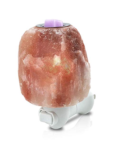 Dream Salts Himalayan Salt Night Light / Scented Oil And Fragrance Wax Warmer Burner / Aroma Therapy / Natural Hand Carved Plugin Lamp (1 Pack, Natural)