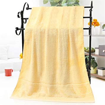 Bamboo Bath Towels Prime Yellow, 27" x 55" Luxury Hotel & Spa Bath Sheets Absorbent and Eco-Friendly