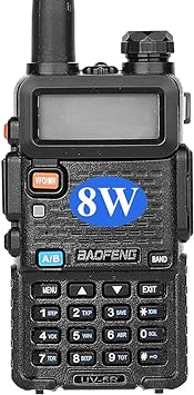 BaoFeng UV-5R 8-Watt Dual Band Two-Way Radio (144MHz-146MHz VHF & 430MHz-440MHz UHF) Includes Full Kit, Black