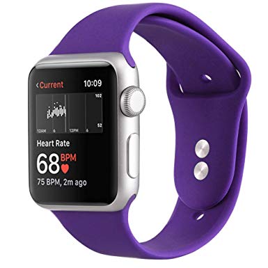 Kaome Compatible Apple Watch Band 40mm 38mm,Soft Strap Sport Band iWatch Apple Watch Series 4, Series 3, Series 2 Series 1(M/L,Purple)