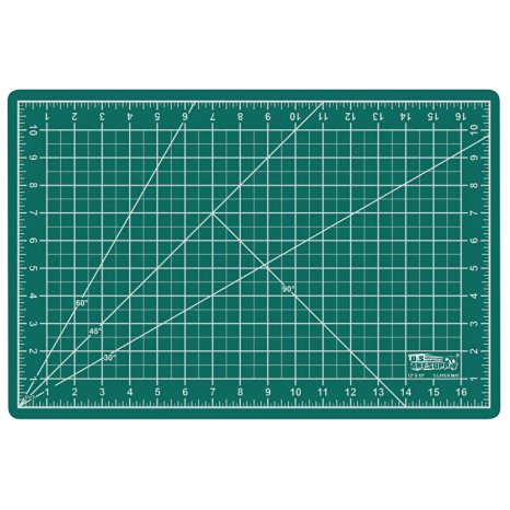 US Art Supply 12 x 18 inch GREEN/BLACK Professional Self Healing 5-Ply Double Sided Durable Non-Slip PVC Cutting Mat Great for Scrapbooking, Quilting, Sewing and all Arts & Crafts Projects (Choose Green/Black or Pink/Blue Below)