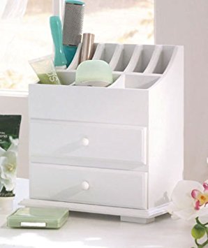 Simply Simily Vanity and Beauty Organizer with Drawers & Storage, White