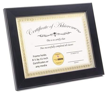 CreativePF [8.5x11bk] Black Document Frame Displays 8.5 by 11-inch Certificate, Graduation, University, Diploma Frames with Stand & Wall Hanger