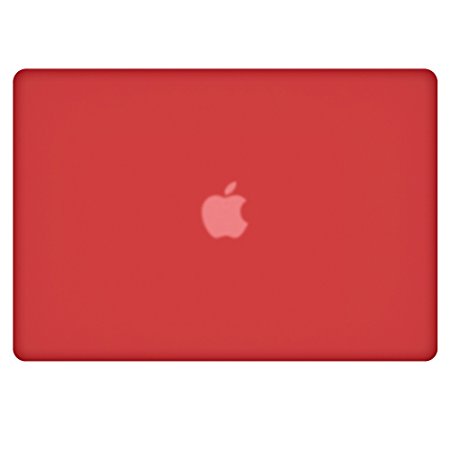 MacBook-Air-13-Covers, RiverPanda Lightweight Ultra Slim Rubber Coated Hard Case Cover With Keyboard Skin for MacBook Air 13-Inch (A1369/A1466) - Jasper Red