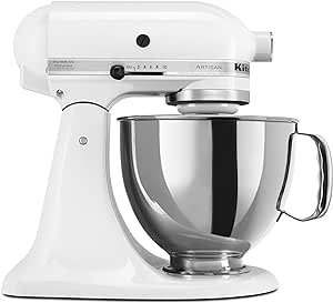 KitchenAid Artisan Series 5-Quart Tilt-Head Stand Mixer, White, KSM150PSWH