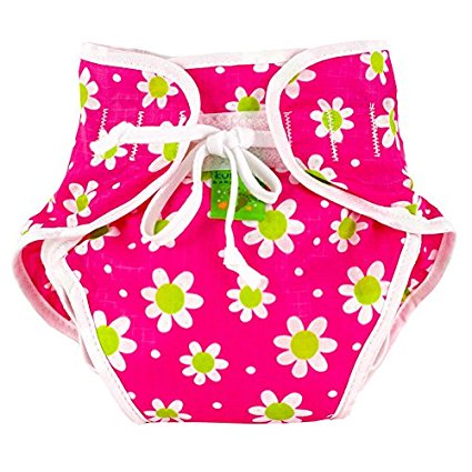 Kushies Swim Diaper, Fuchsia Daisy Print, Large