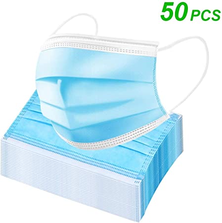 3-Ply_Disposable_Face_Masks with Elastic Ear Loop Blue 50pcs-FDA CE