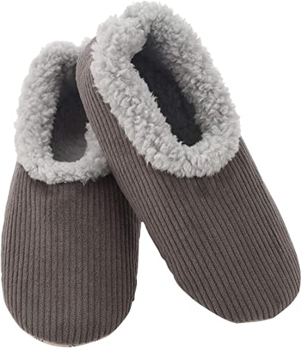 Snoozies Mens Corduroy Slippers Slippers for Men | Mens House Slippers | Fuzzy Slippers with Soft Soles | Multiple Sizes and Colors