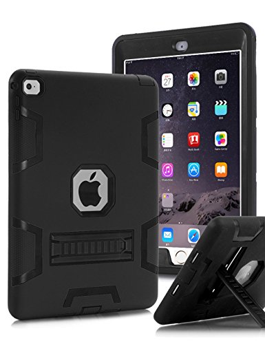 iPad 6 Case,iPad Air 2 Case,TIANLI(TM) ArmorBox [Dual Layer] Convertible [Heavy Duty] Full-Body Rugged Hybrid Protective With KickStand Case For iPad Air 2,Black