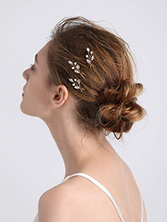 fxmimior 3 PCS Bridal Women Hair Pins Vintage Wedding Party Crystal Hair Accessories (gold)