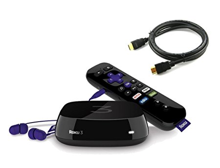 Roku 3 Streaming Media Player With Voice Search and 6 foot HDMI Cable (Certified Refurbished)