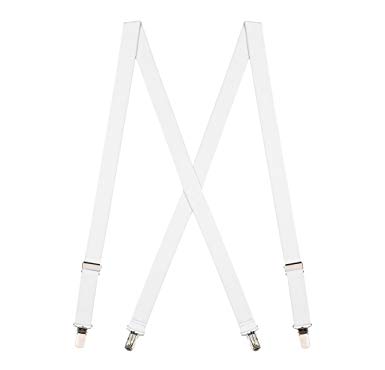 SuspenderStore Men's Solid Color Suspenders - 1-Inch Wide CLIP (X-Back)