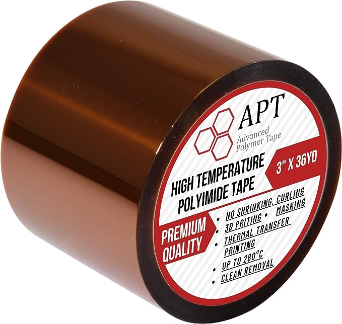 APT, 1 mil Thick Kapton Polyimide Adhesive Tape,36 Yds Length,3''Width (3 inch)