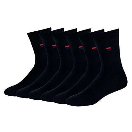 Navy Sport Men's Solid Cushion Comfort Cotton Socks, Pack of 6 (Crew Length)