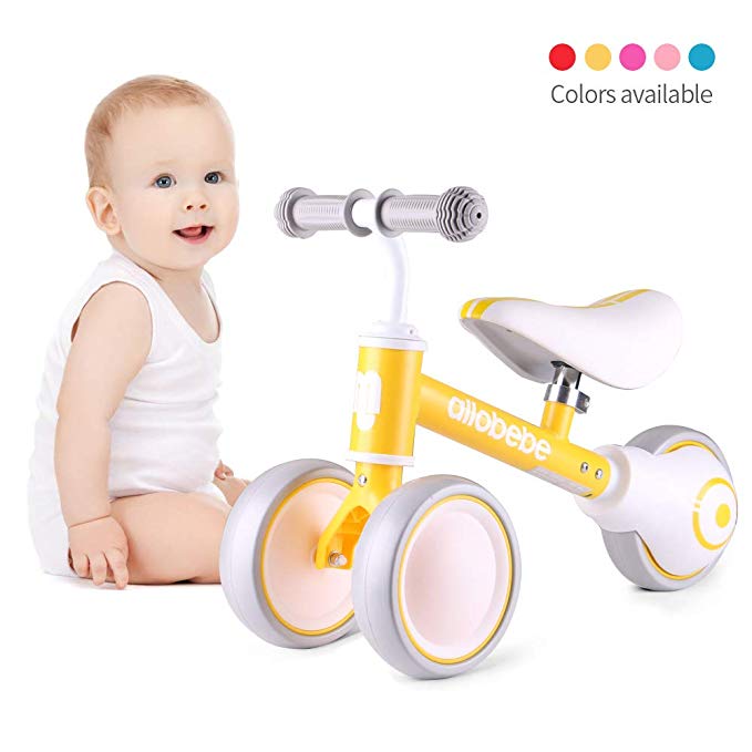 allobebe Balance Bike, Ride on Toys for 1 Year Old Perfect Toddler Bike for Baby to Scoot Around with Smooth Silent 3 Wheels